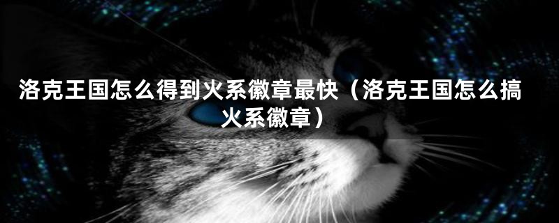 洛克王国怎么得到火系徽章最快（洛克王国怎么搞火系徽章）