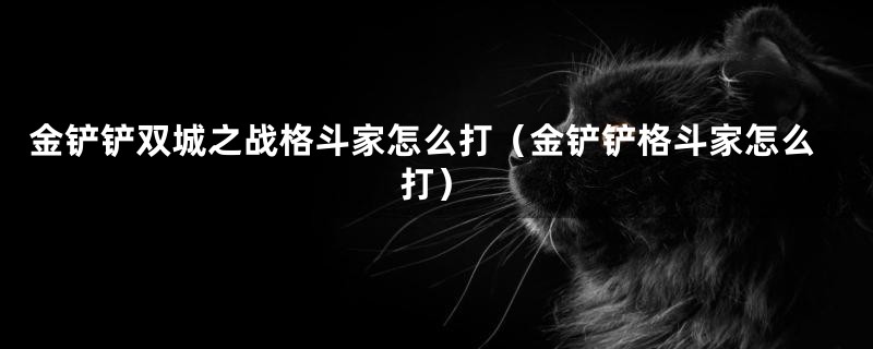 金铲铲双城之战格斗家怎么打（金铲铲格斗家怎么打）