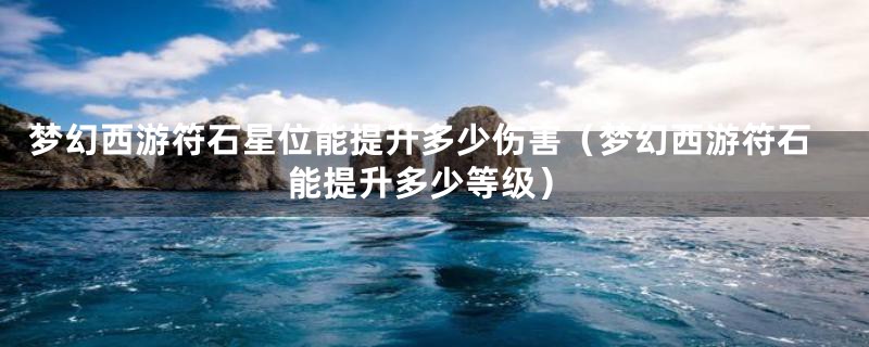 梦幻西游符石星位能提升多少伤害（梦幻西游符石能提升多少等级）