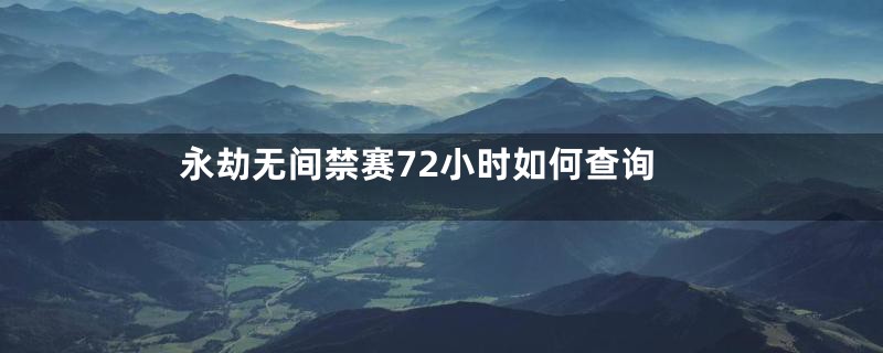 永劫无间禁赛72小时如何查询