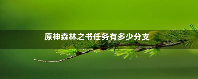 原神森林之书任务有多少分支