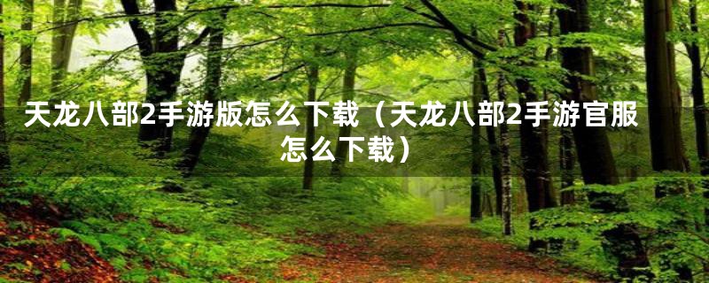天龙八部2手游版怎么下载（天龙八部2手游官服怎么下载）