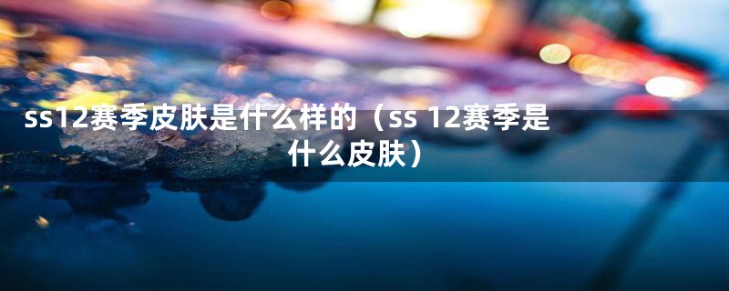 ss12赛季皮肤是什么样的(ss 12赛季是什么皮肤)