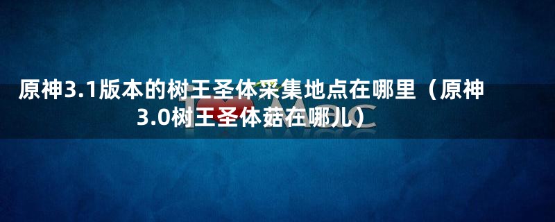 原神3.1版本的树王圣体采集地点在哪里（原神3.0树王圣体菇在哪儿）