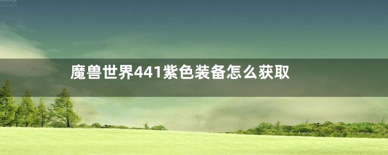 魔兽世界441紫色装备怎么获取