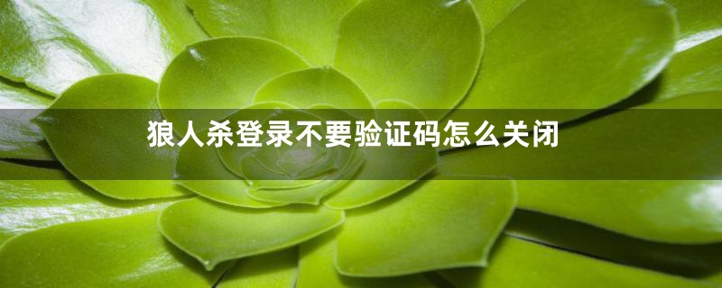 狼人杀登录不要验证码怎么关闭