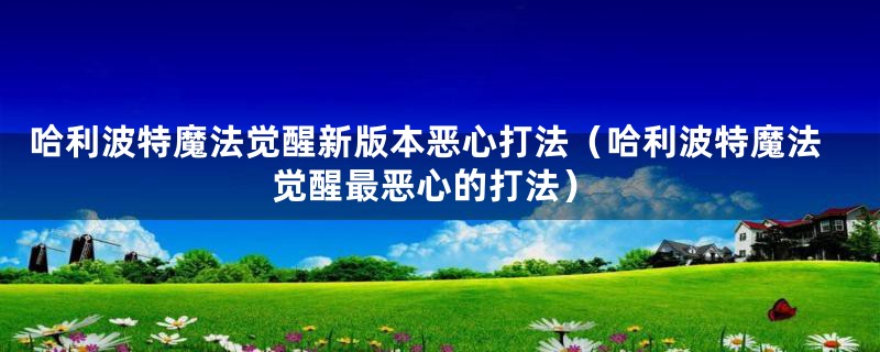 哈利波特魔法觉醒新版本恶心打法（哈利波特魔法觉醒最恶心的打法）