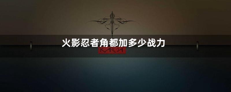 火影忍者角都加多少战力