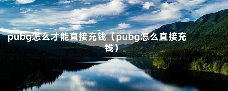 pubg怎么才能直接充钱（pubg怎么直接充钱）