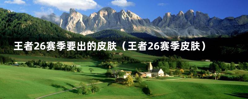 王者26赛季要出的皮肤(王者26赛季皮肤)