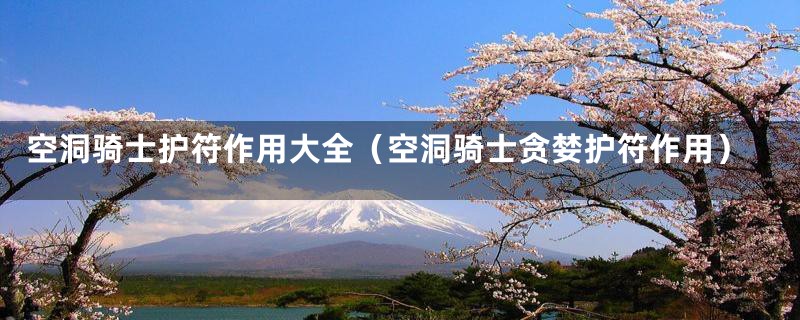空洞骑士护符作用大全（空洞骑士贪婪护符作用）