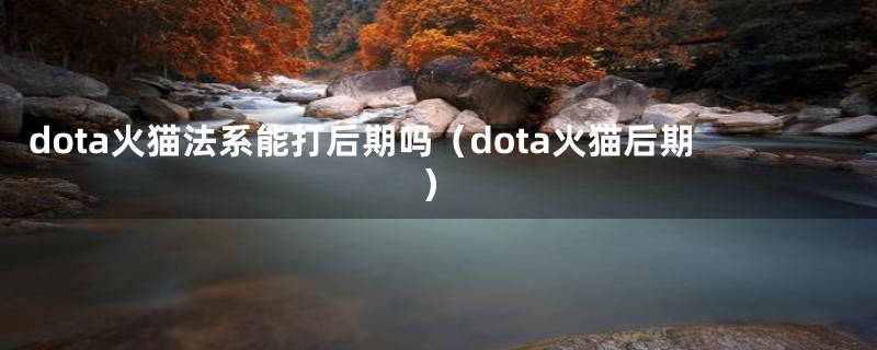 dota火猫法系能打后期吗（dota火猫后期）