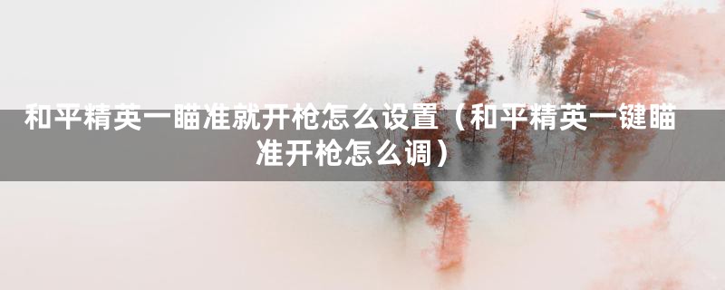 和平精英一瞄准就开枪怎么设置（和平精英一键瞄准开枪怎么调）