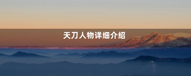 天刀人物详细介绍