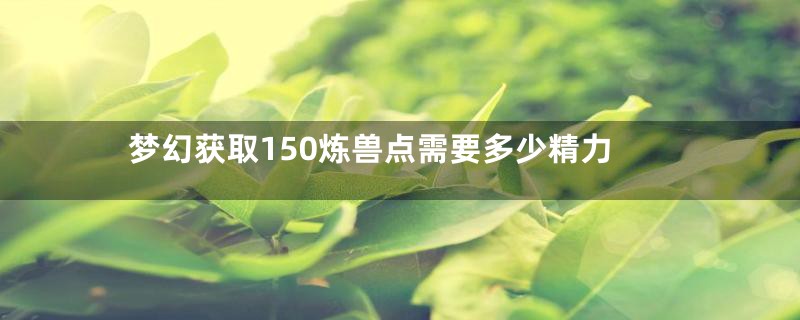 梦幻获取150炼兽点需要多少精力