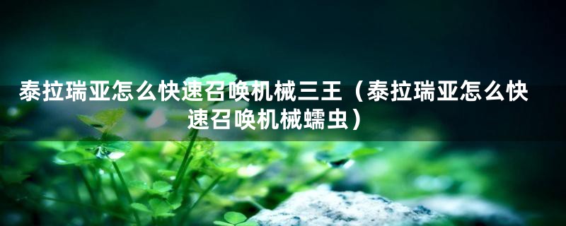 泰拉瑞亚怎么快速召唤机械三王（泰拉瑞亚怎么快速召唤机械蠕虫）