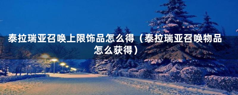 泰拉瑞亚召唤上限饰品怎么得（泰拉瑞亚召唤物品怎么获得）