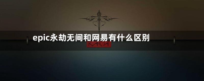 epic永劫无间和网易有什么区别
