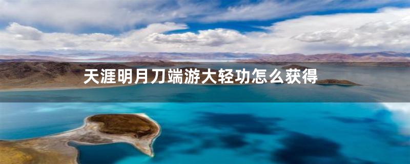 天涯明月刀端游大轻功怎么获得