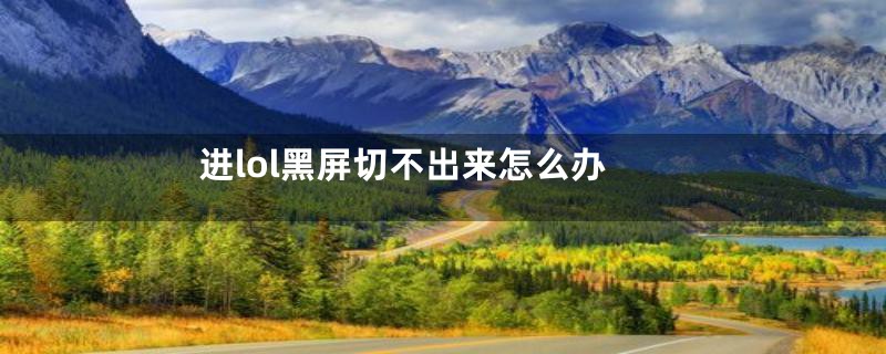 进lol黑屏切不出来怎么办