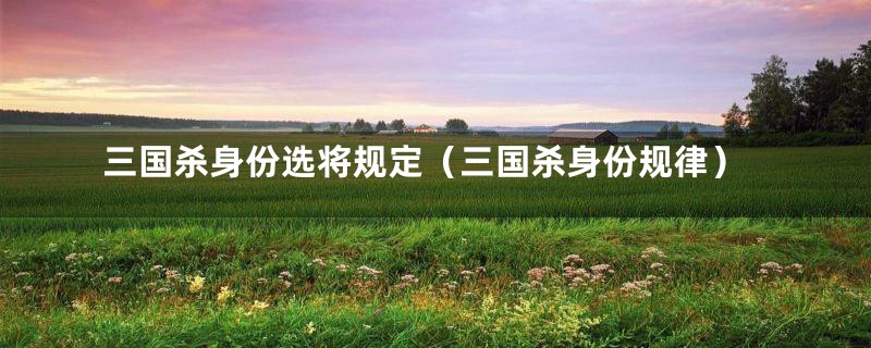 三国杀身份选将规定(三国杀身份规律)