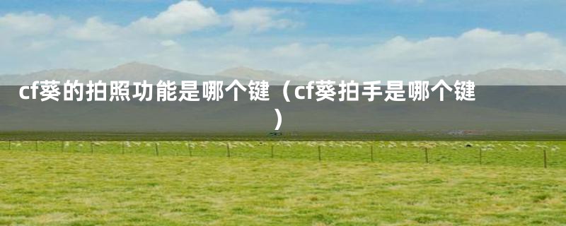 cf葵的拍照功能是哪个键（cf葵拍手是哪个键）