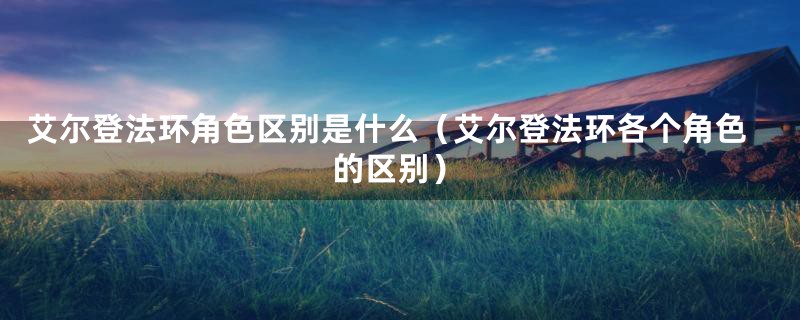 艾尔登法环角色区别是什么（艾尔登法环各个角色的区别）