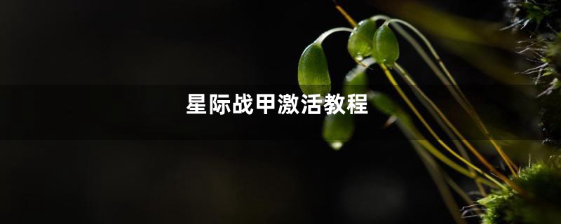 星际战甲激活教程