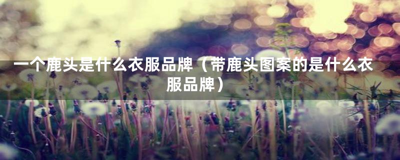 一个鹿头是什么衣服品牌(带鹿头图案的是什么衣服品牌)