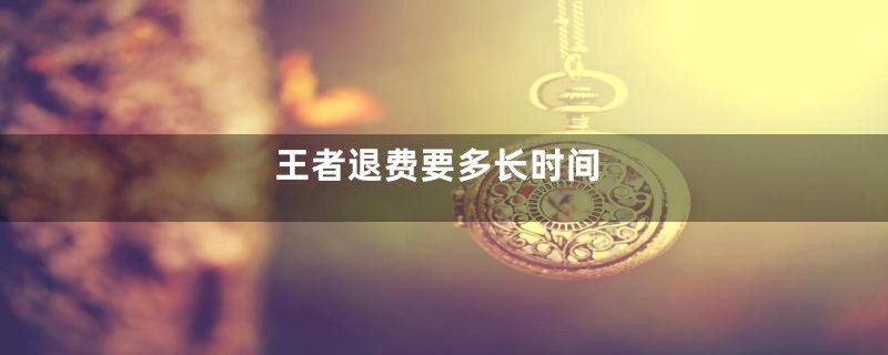 王者退费要多长时间