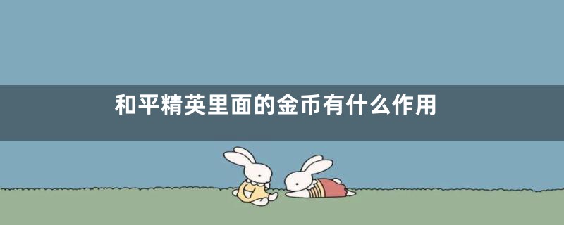 和平精英里面的金币有什么作用