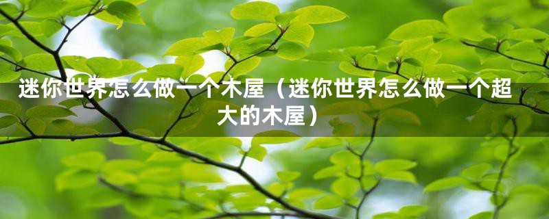 迷你世界怎么做一个木屋(迷你世界怎么做一个超大的木屋)