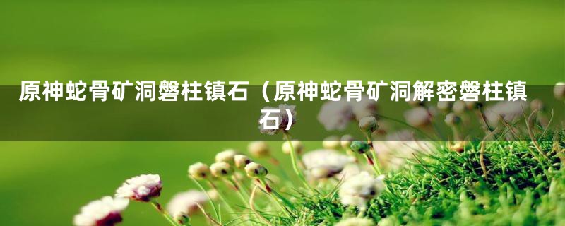 原神蛇骨矿洞磐柱镇石（原神蛇骨矿洞解密磐柱镇石）