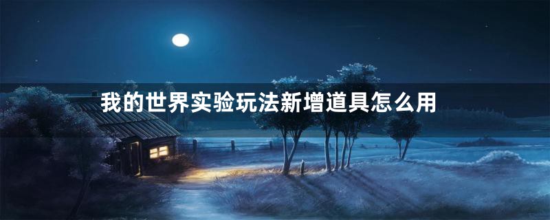 我的世界实验玩法新增道具怎么用