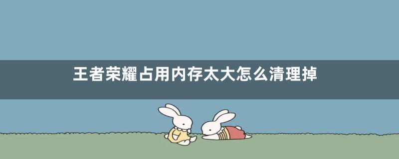 王者荣耀占用内存太大怎么清理掉