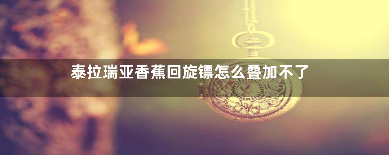 泰拉瑞亚香蕉回旋镖怎么叠加不了
