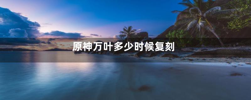 原神万叶多少时候复刻