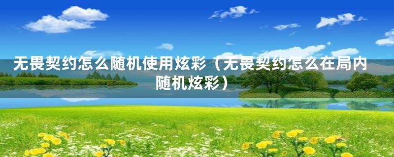 无畏契约怎么随机使用炫彩（无畏契约怎么在局内随机炫彩）