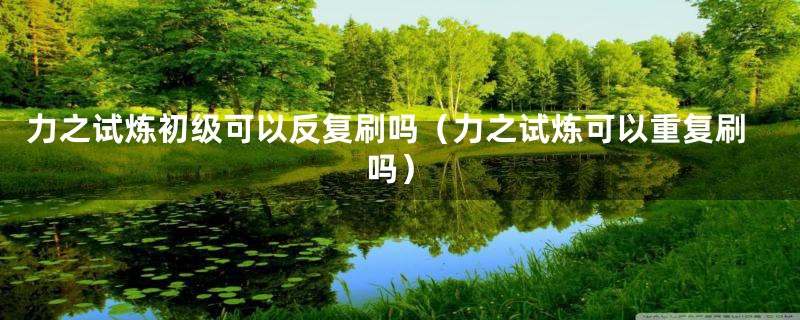 力之试炼初级可以反复刷吗(力之试炼可以重复刷吗)