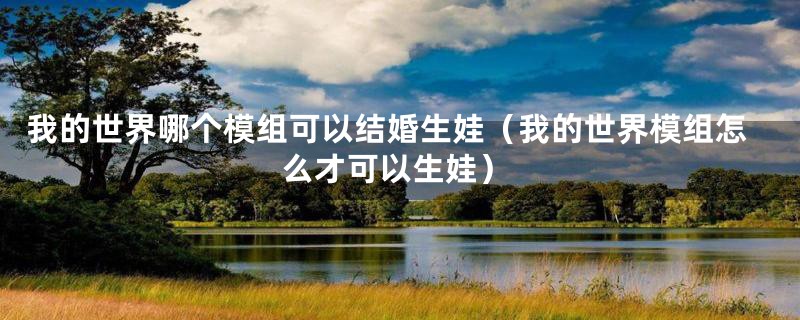 我的世界哪个模组可以结婚生娃（我的世界模组怎么才可以生娃）