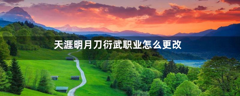 天涯明月刀衍武职业怎么更改