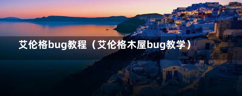 艾伦格bug教程(艾伦格木屋bug教学)
