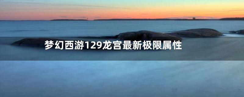 梦幻西游129龙宫最新极限属性