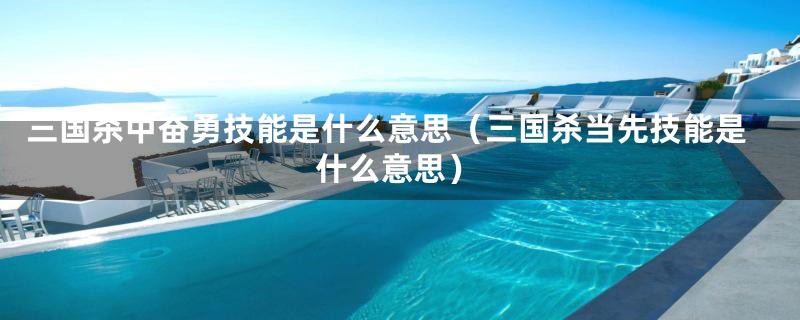 三国杀中奋勇技能是什么意思（三国杀当先技能是什么意思）