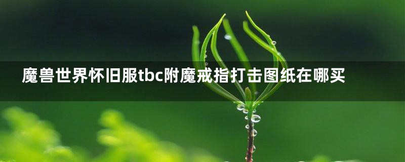 魔兽世界怀旧服tbc附魔戒指打击图纸在哪买
