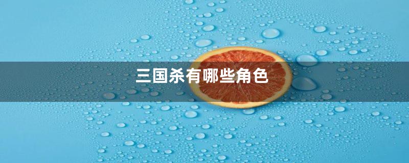 三国杀有哪些角色