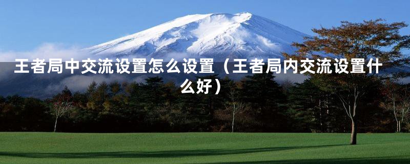 王者局中交流设置怎么设置(王者局内交流设置什么好)