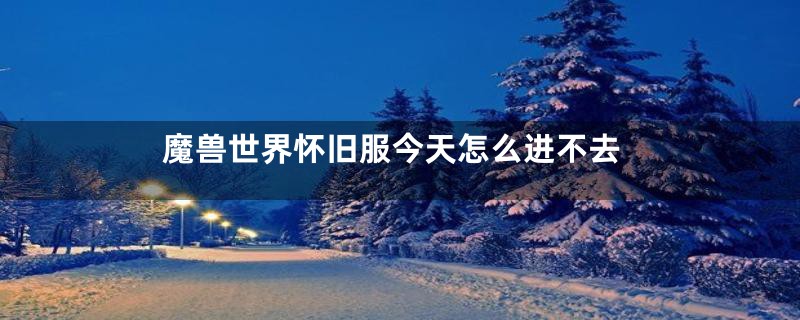 魔兽世界怀旧服今天怎么进不去
