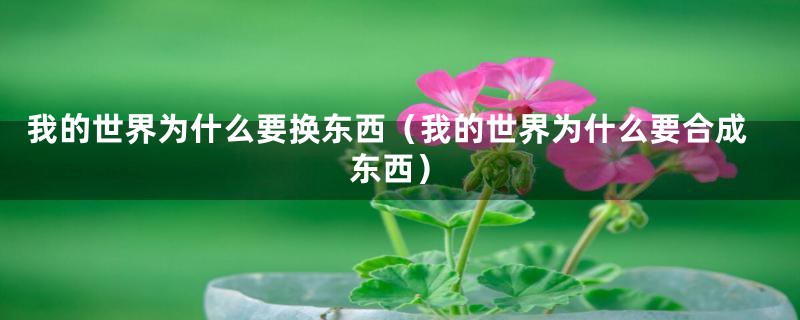 我的世界为什么要换东西（我的世界为什么要合成东西）