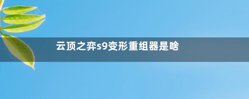 云顶之弈s9变形重组器是啥